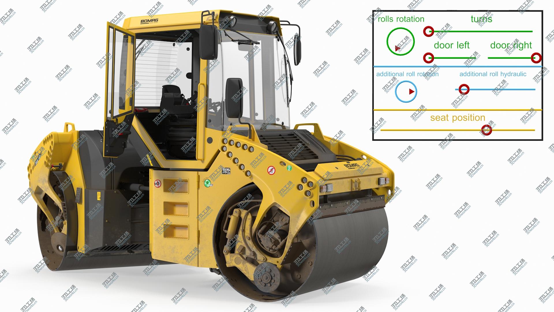 images/goods_img/202104093/Bomag BW 205 AD4 Tandem Roller Dusty Rigged 3D model/5.jpg